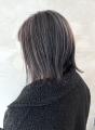 切りっぱなしボブ×コントラストハイライト