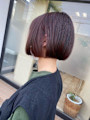レッドブラウンカラー×ミニボブ