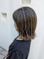 バレイヤージュ風♪ハイライトカラー×外ハネボブ【我孫子】