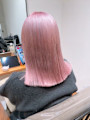 切りっぱなし＊ベビーピンクハイトーンカラーヘルシースタイル