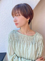 前髪長め大人ひし形ショート20代30代40代表参道