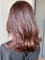 くびれてハネるレイヤーミディアム×ピンクブラウン＊下北沢