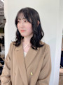 ミディアム顔周りレイヤーおくれ毛前髪名駅/名古屋
