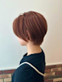 オレンジカラー　ショート　暖色カラー