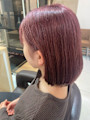 ピンクベージュブラウンハイトーンダブルカラーボブ