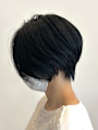 大人マッシュショート丸みショート黒髪ショートベリーショート