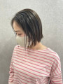 切りっぱなしボブ×グレージュ