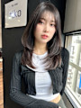 レイヤーカットウルフカット韓国グレージュ