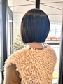 透明感グレージュ×ミニボブ