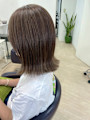 赤み消しアッシュのハイライト×肩上ボブ
