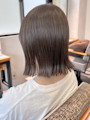 透明感カラーミルクティーグレージュ＊切りっぱなしボブ