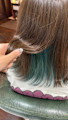 シークレットカラー【ミディアムヘア×ブルーグリーン】