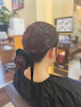 お呼ばれヘアセット リボンアレンジ