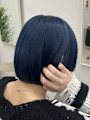 ボブスタイル×ネイビーブルー