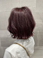 艶感/ボルドーアッシュ/外ハネ/くびれボブ
