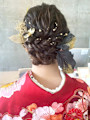 成人式ヘアセット 編み込み シニヨン アップスタイル 20代