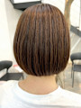 丸みボブ マロンベージュ 縮毛矯正 ショートボブ  大人ボブ