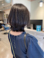 くびれボブルフアッシュブラウンカラー赤羽カットが上手い美容院