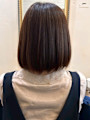縮毛矯正 ツヤ髪ボブ ベージュカラー 髪質改善 ダメージレス