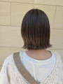 透明感ミルクティーブラウン　切りっぱなしボブ