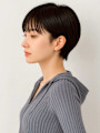 大人ショート 黒髪 前髪カット 顔周りカット 似合わせ 艶髪