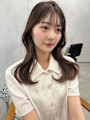 福井くびれ韓国風ヘア顔周りカットシースルーぱっつんグレージュ