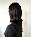 【暗髪髪質改善カラー・外ハネミディアムボブ】