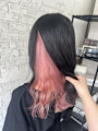 ブリーチダブルカラーインナーカラーピンクカラー池袋美容室
