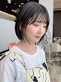 ぷっっとボブ*前髪ありボブ*ナチュラルボブ*黒髪*地毛風カラ