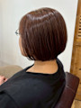丸みボブ ショートボブ ブラウンカラー 艶髪 髪質改善