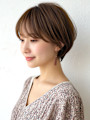 ショートボブ 美人ショート ベージュ 赤み消しカラー 40代