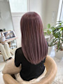 《花屋併設の美容院》ダブルカラー×ピンクパープル