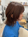 ミディアムレイヤー/ウルフカット/ブラウンカラー