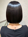 縮毛矯正 ストレートヘア ミニボブ 艶髪ショートヘア　黒髪