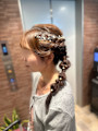 結婚式ヘアセット/ヘアアレンジ/編み下ろし