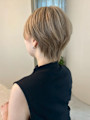 大人ショート ハンサムショート ブリーチ 外国人風カラー 