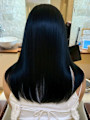 セミロング 髪質改善 サラサラロング 黒髪 暗髪ヘア 20代
