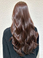 マロンベージュ 髪質改善カラー 艶髪 うるつやロング