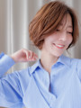 ゆるふわミディアム大人美人かきあげショートボブ30代40代