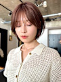 since 銀座 【シンス】×ピンクベージュミニボブスタイル
