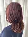 ピンクベージュ　透明感カラー　くびれヘア　艶トリートメント