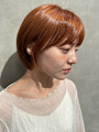 コンパクト/ショートボブ/オレンジブラウン/ツヤ感