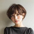 大人女性の上品な丸みショートボブ