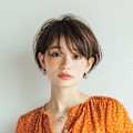 大人女性の軽やか丸みショート