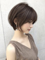 ショートボブ/顔周りカット/ショート/透明感カラー