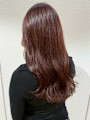 ピンクブラウン ブリーチなしダブルカラー 艶髪 髪質改善