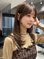 レイヤーカット/ハッシュカット/ベージュブラウン/韓国