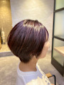 ショートボブ×レッドパープル