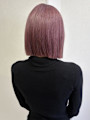 切りっぱなしボブ×綺麗に落ちるラベンダーピンク