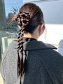 結婚式 ヘアセット カチモリ ロープ編みアレンジ タイトヘア